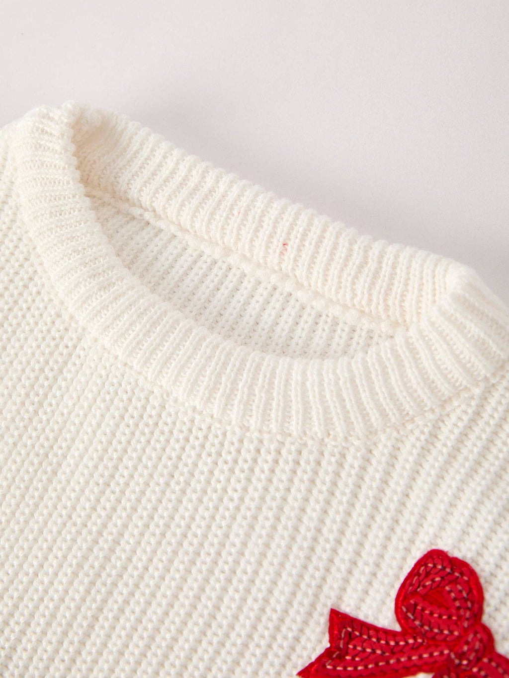 Winter Girls Bow Sequins Pullover Sweater
