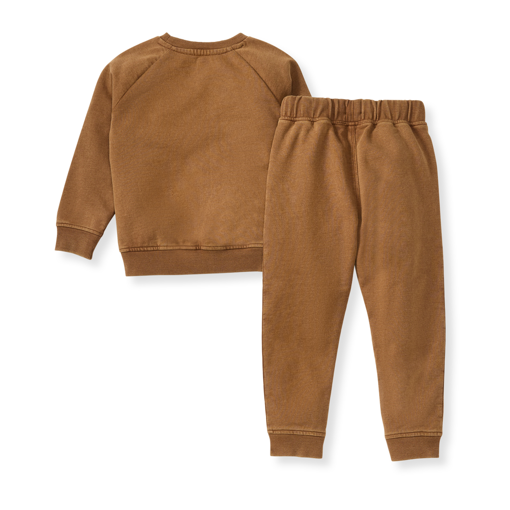 Vintage Wash Football Sweatshirt Set