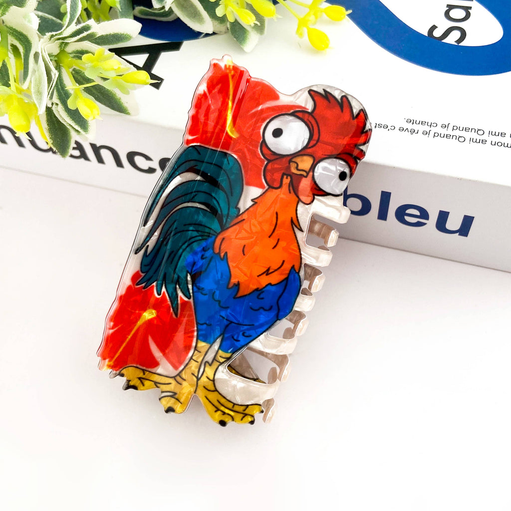 Funny Rooster Claw Clip, Acetate Festive Animal Hair Clip