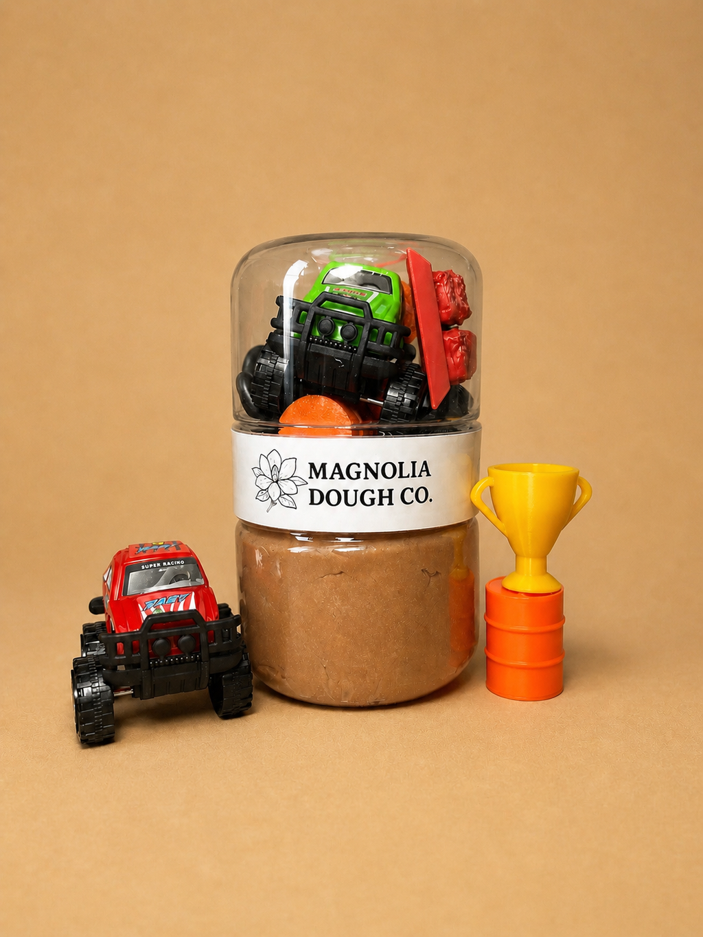 Kids Sensory Play Dough Jar | Monster Truck Sensory Jar