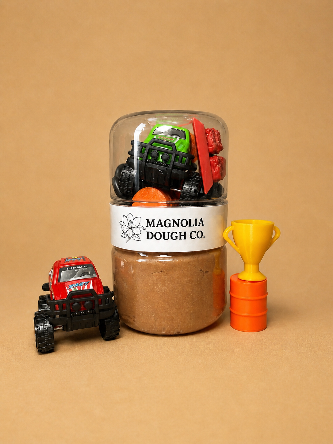 Kids Sensory Play Dough Jar | Monster Truck Sensory Jar