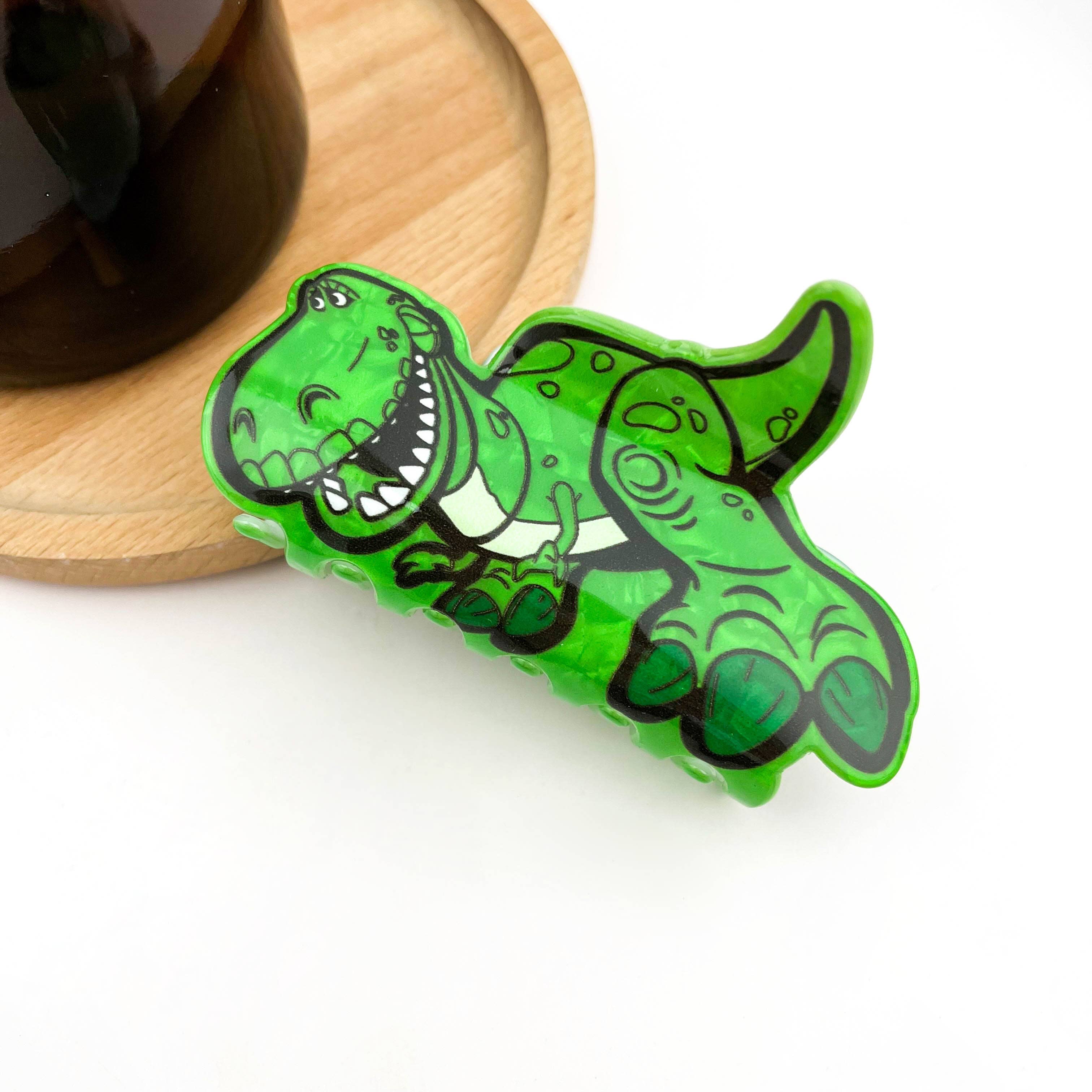 Green Dinosaur Hair Clip, Cute Prehistoric Style Claw Clip