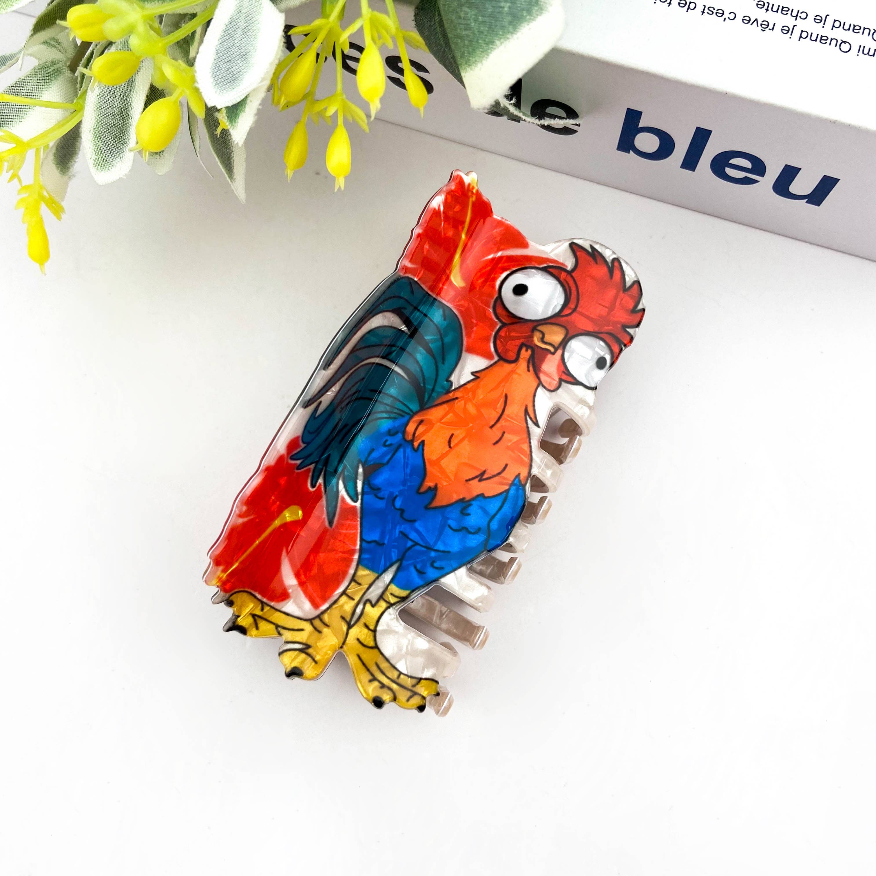Funny Rooster Claw Clip, Acetate Festive Animal Hair Clip