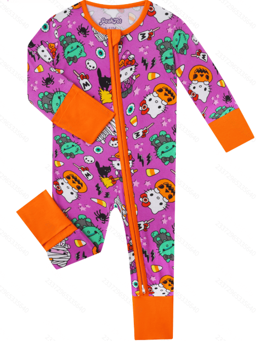 Posh TOT Sanrio Hello Kitty Frankenkitty Bamboo Baby Convertible Zippy Romper