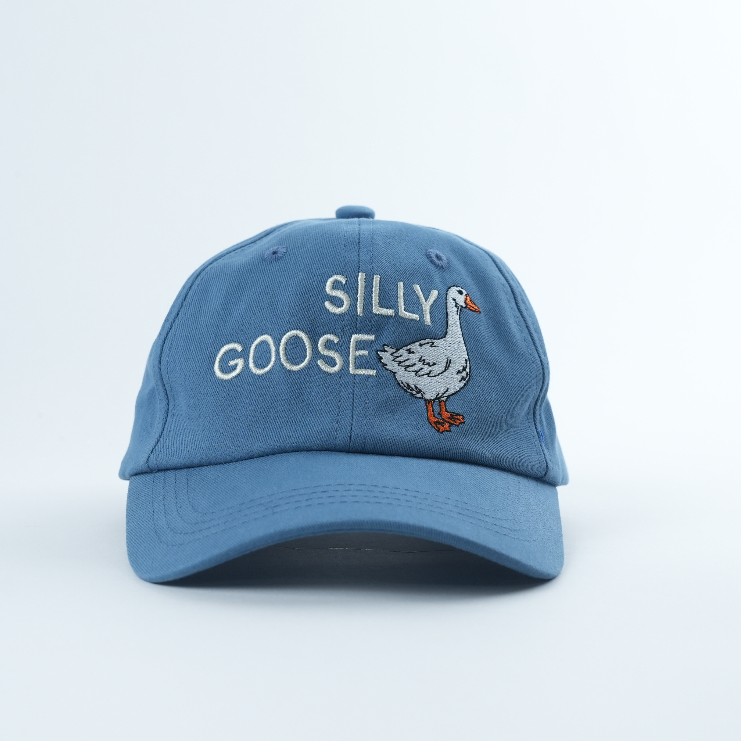 Silly Goose Embroidered Kids Cotton Dad Cap — Navy: Navy / One Size