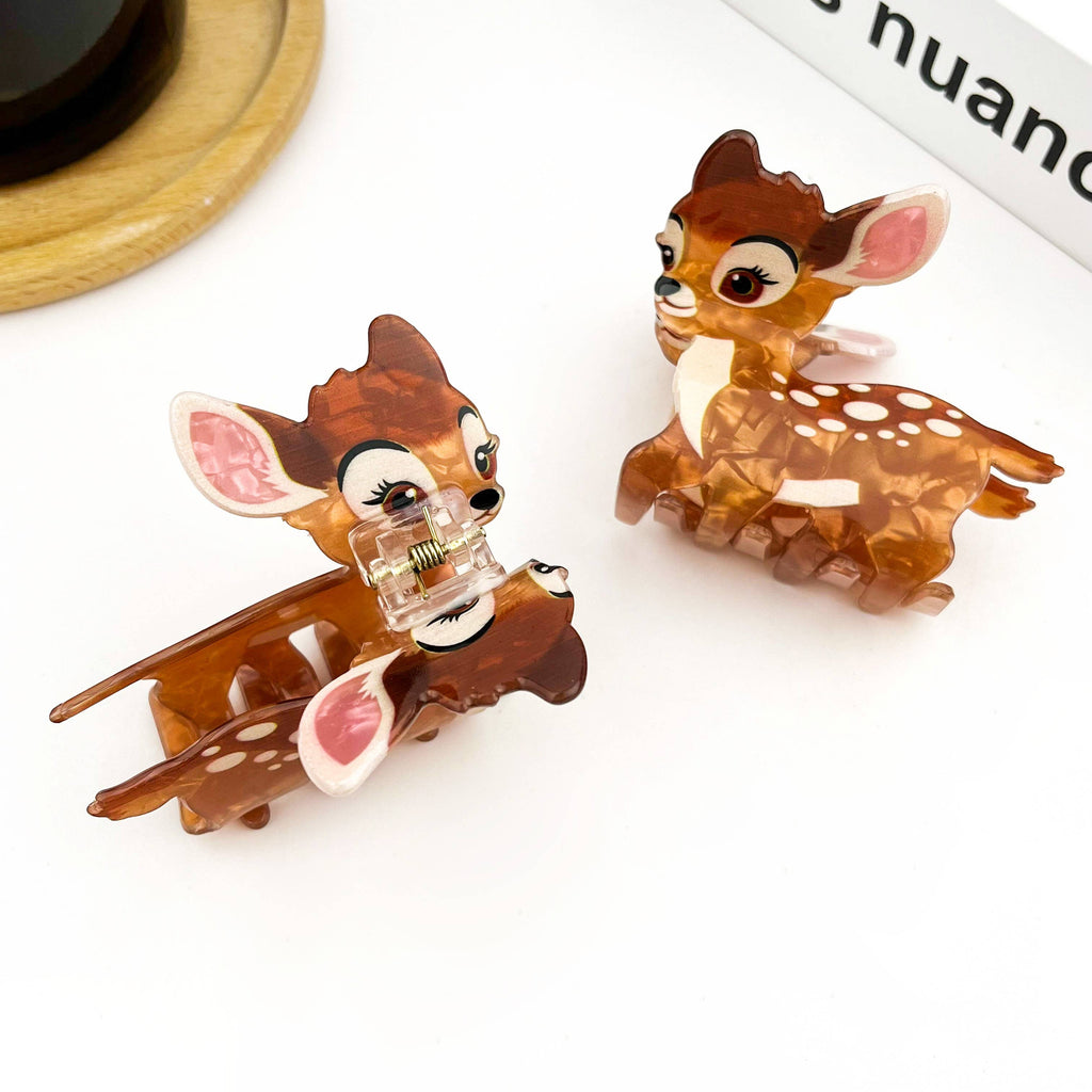 Cute Reindeer Hair Claw Clip, Christmas Deer Hair Clip