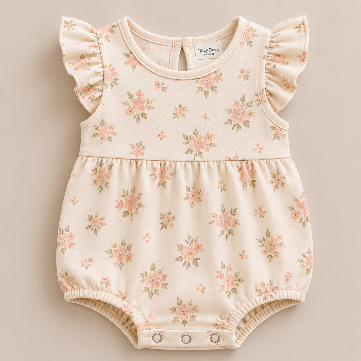 Vintage Floral Baby Romper