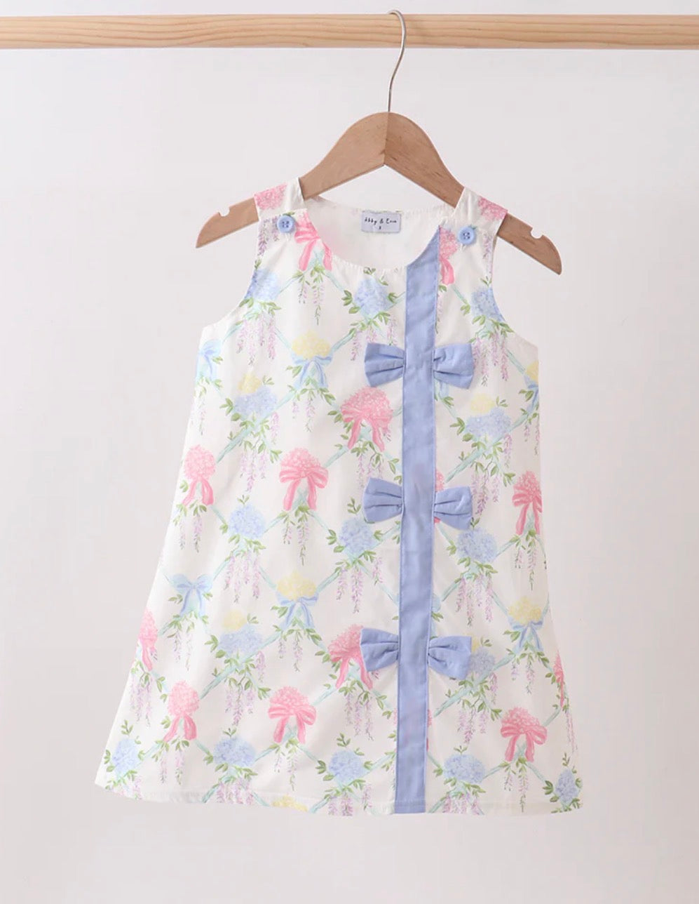 Blue Hydrangea Bow Dress