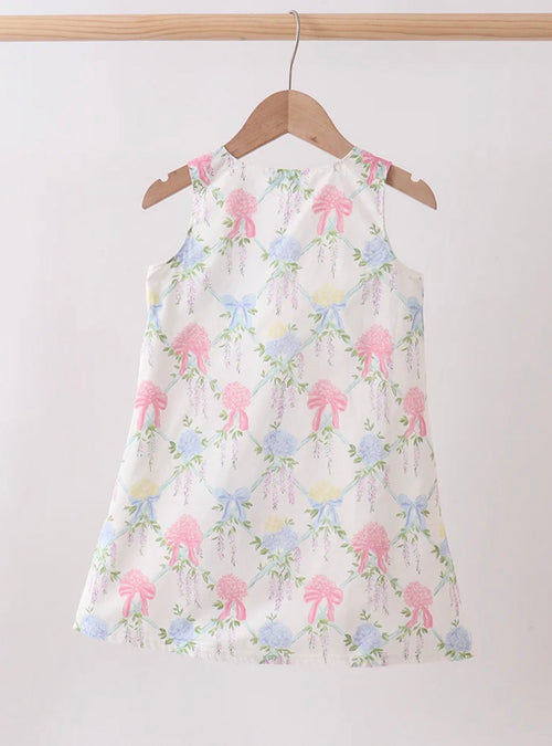 Blue Hydrangea Bow Dress