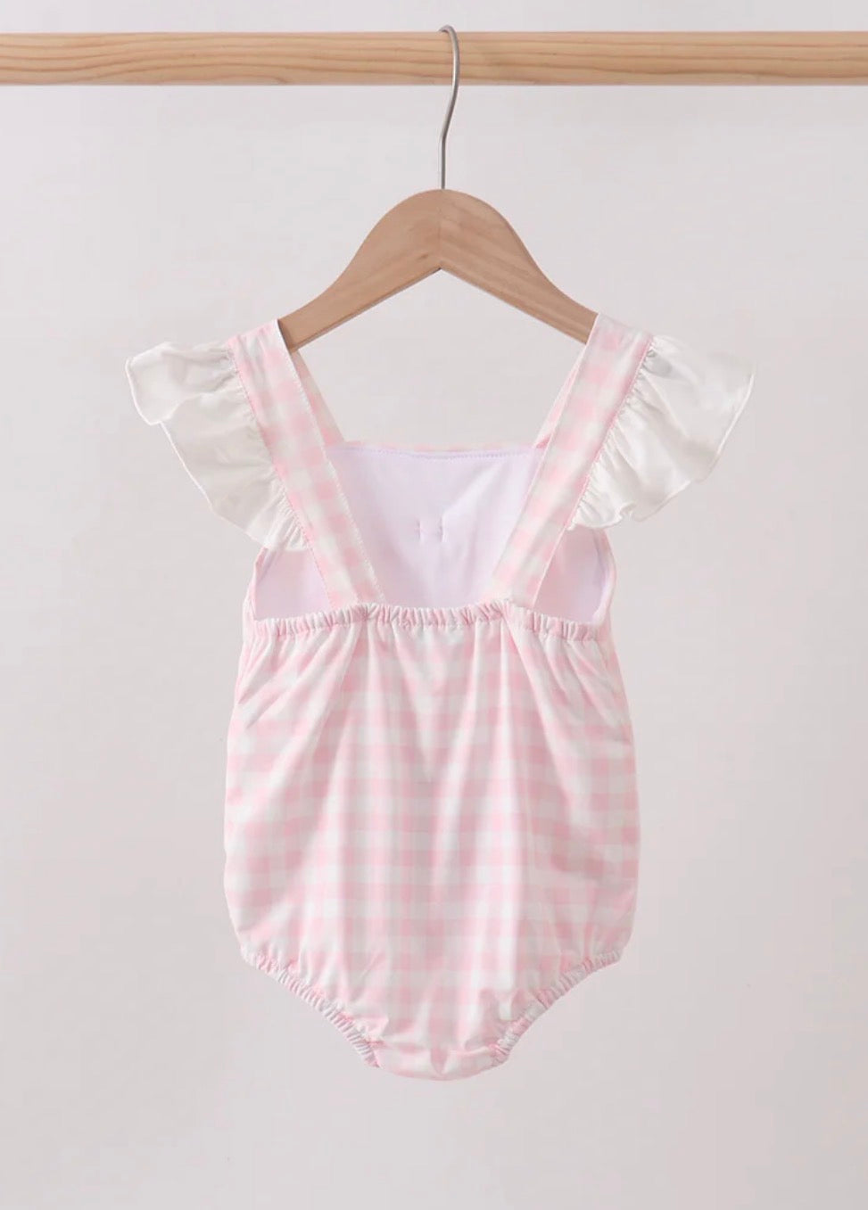 Pink Plaid Bow UPF Swim One Piece