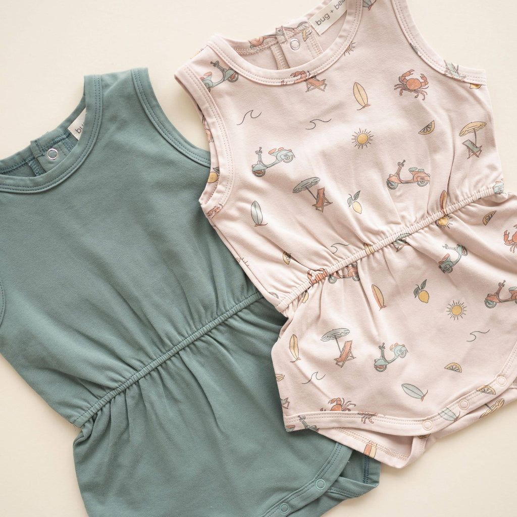 Organic Cotton Playsuit – Basil Green
