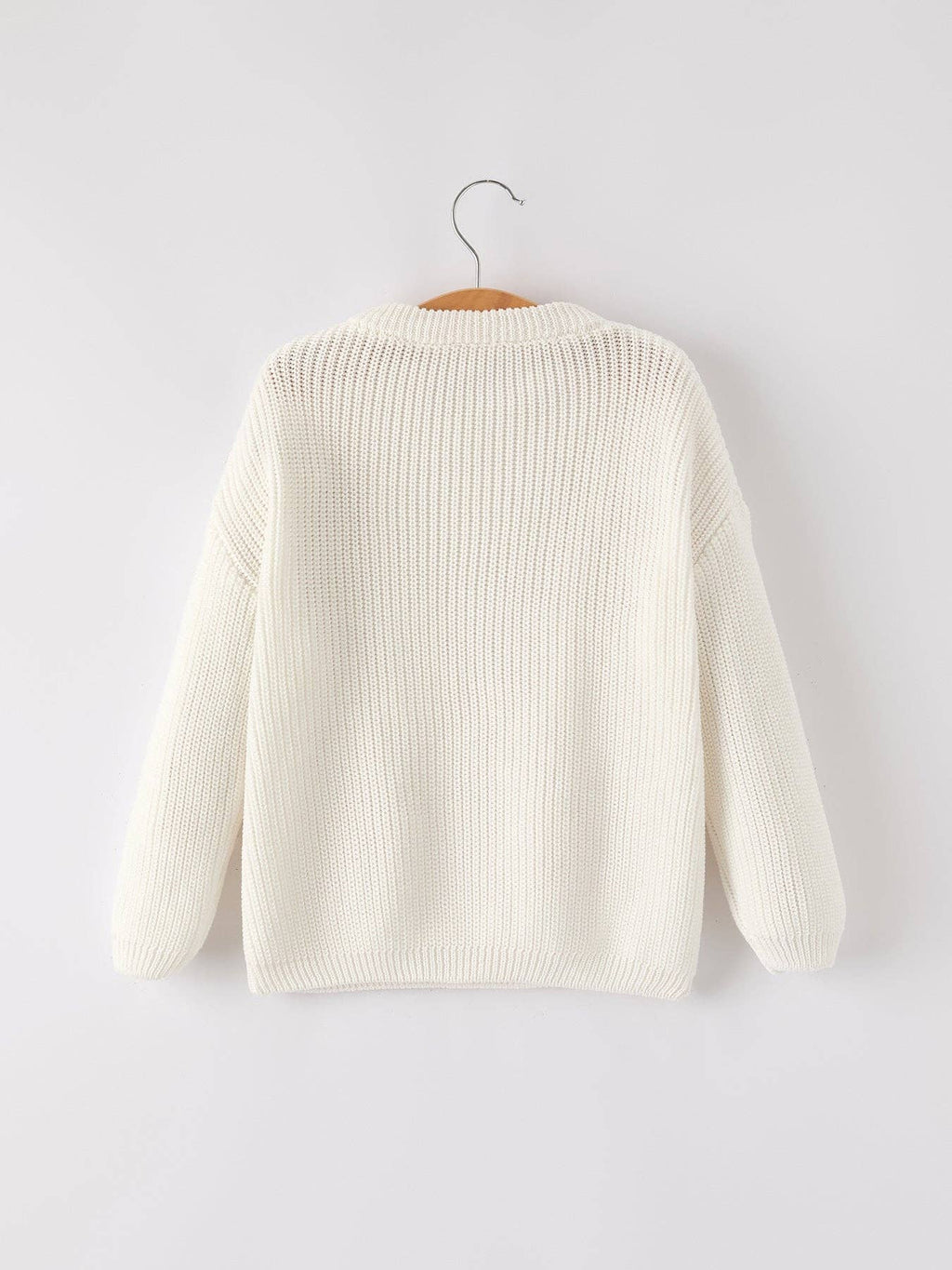 Winter Girls Bow Sequins Pullover Sweater