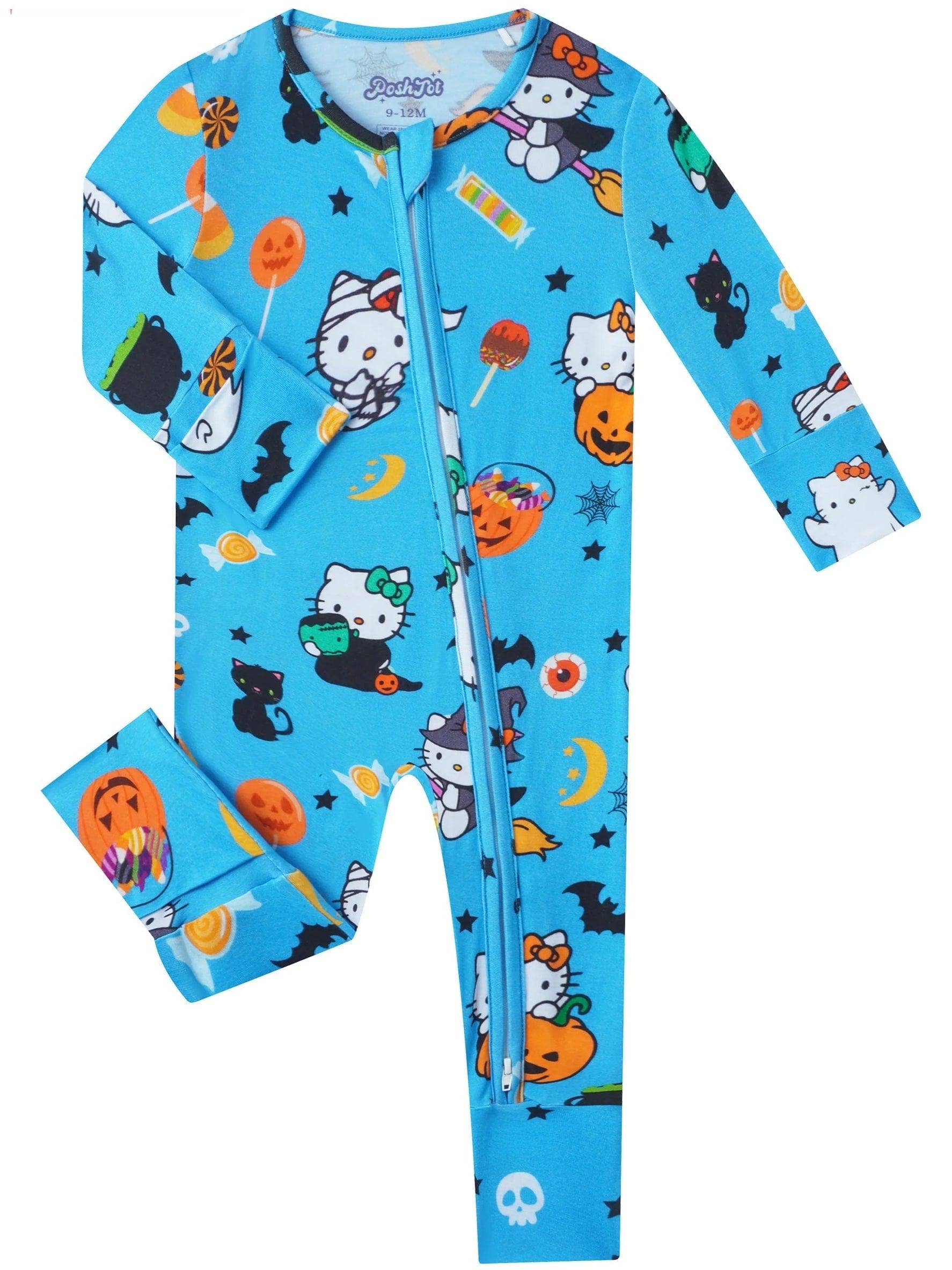 Posh TOT Sanrio Hello Kitty Ghosts Bamboo Baby Convertible Zippy Romper