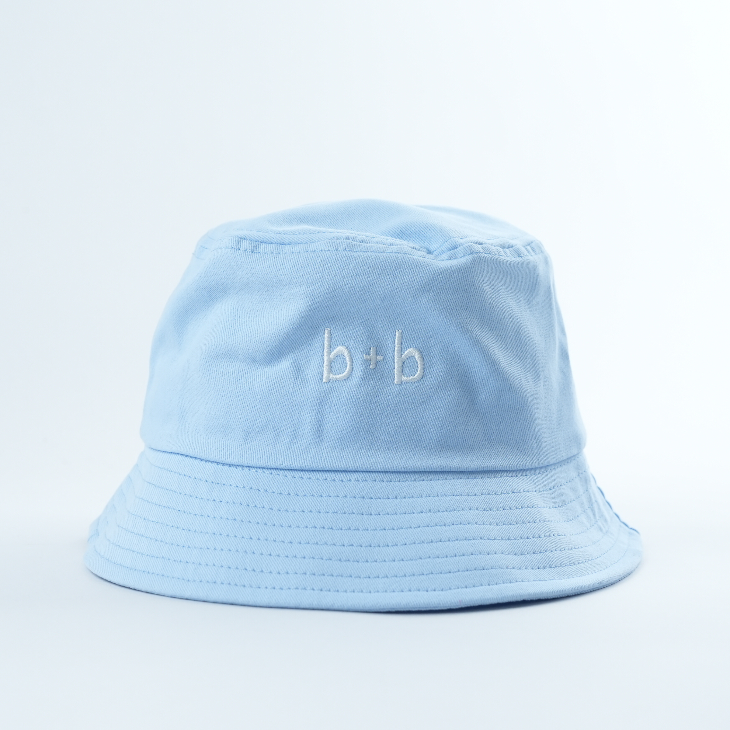 Smiley Cotton Twill Kids Bucket Hat: Sky Blue (Ages 2-8)