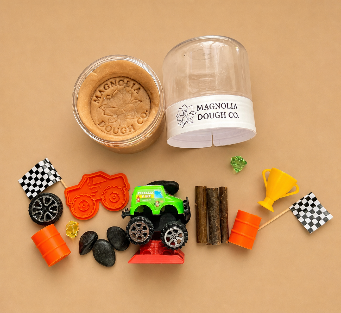 Kids Sensory Play Dough Jar | Monster Truck Sensory Jar