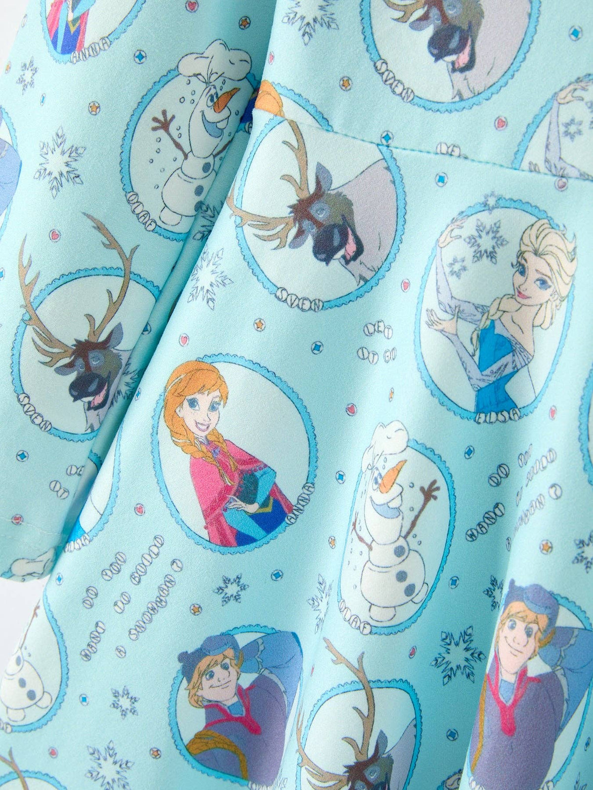 Girls Winter Portrait Print Long Sleeve Twirl Dress